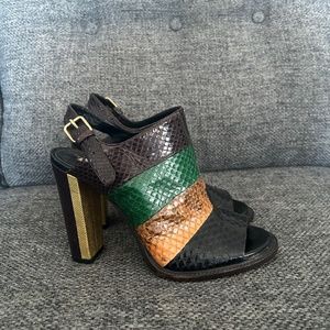 Embossed snakeskin Devi heels